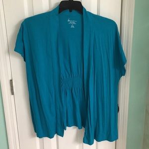 Lane Bryant teal short sleeve cardigan